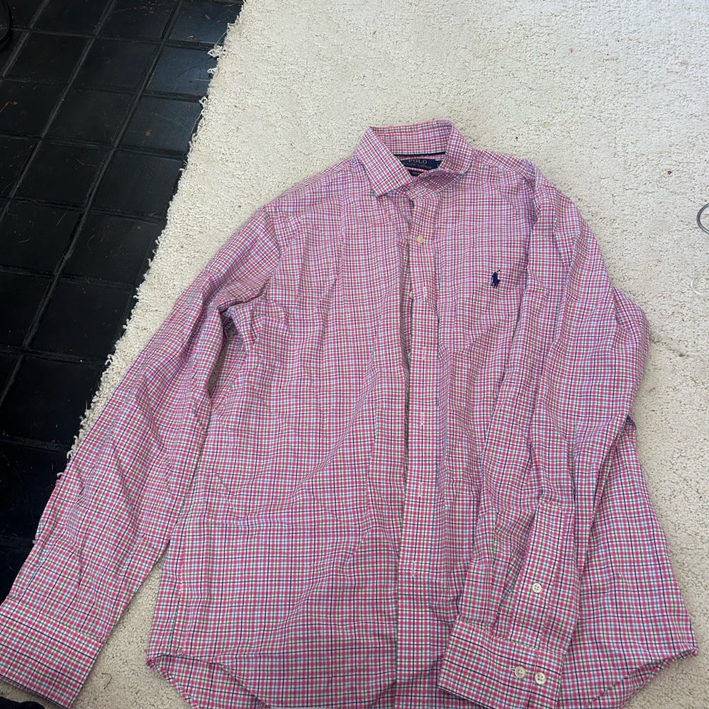 Ralph Lauren Men’s Red and Blue Check Dress Shirt